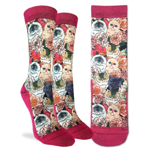 Women’s Floral Cats Fun Socks Active Fit