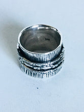 Sterling silver barrel Wide Spinner Ring