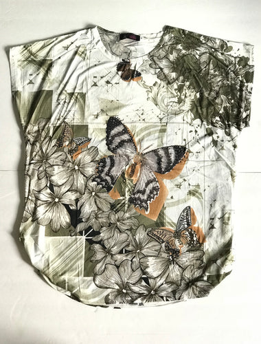 Stenciled Butterfly and design Fun Top