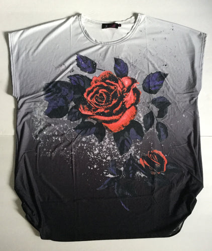 Red Rose/Purple Leaves Fun Top