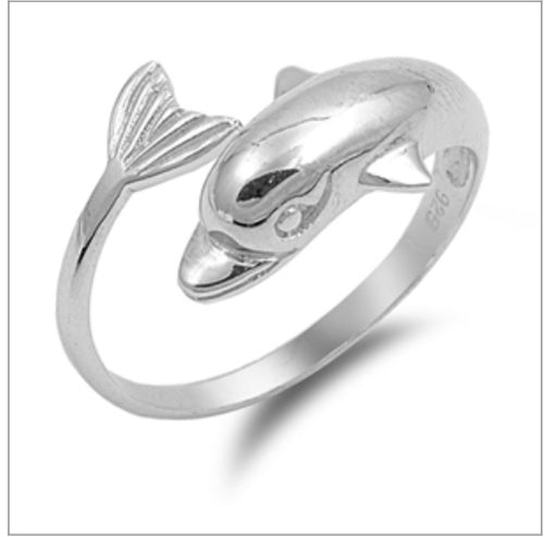 Single wrapped Dolphin Ring