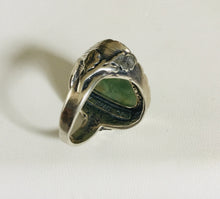 Triangle Shape Leaf Detail Roman Glass Ring
