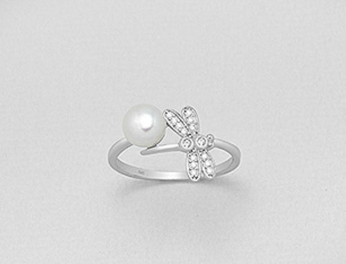 Dragonfly Pearl Wrap Ring