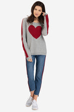 Grey sweater Heart Intarsia