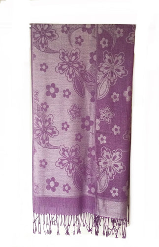 Reversible pashmina flower scarf