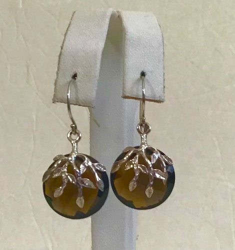 Smoky quartz Silver earrings