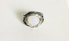 Sterling silver Round moonstone ring
