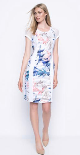 Picadilly White Block Print Dress