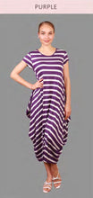 Cap Sleeve Stripe Maxi Dress