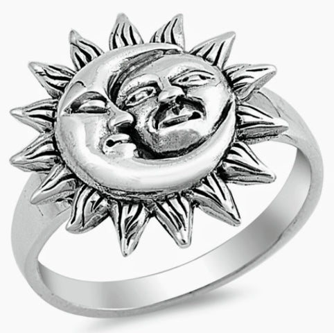 Sterling silver Sun & Moon Ring