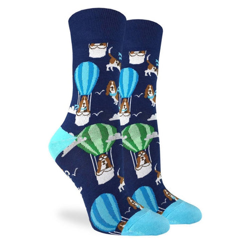 Women’s Basset Hound Air Ballon Fun Socks