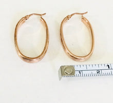 Rose Gold oval hoop earrings