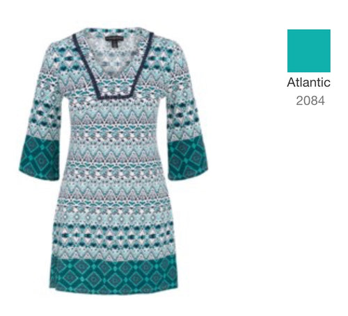 Bell Sleeve Border Dress