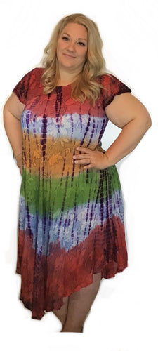 Cap sleeve Tie dye dress