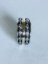 Sterling silver double Gold Spinner Ring