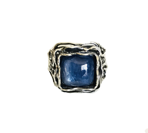 Sterling silver square Kyanite Ring