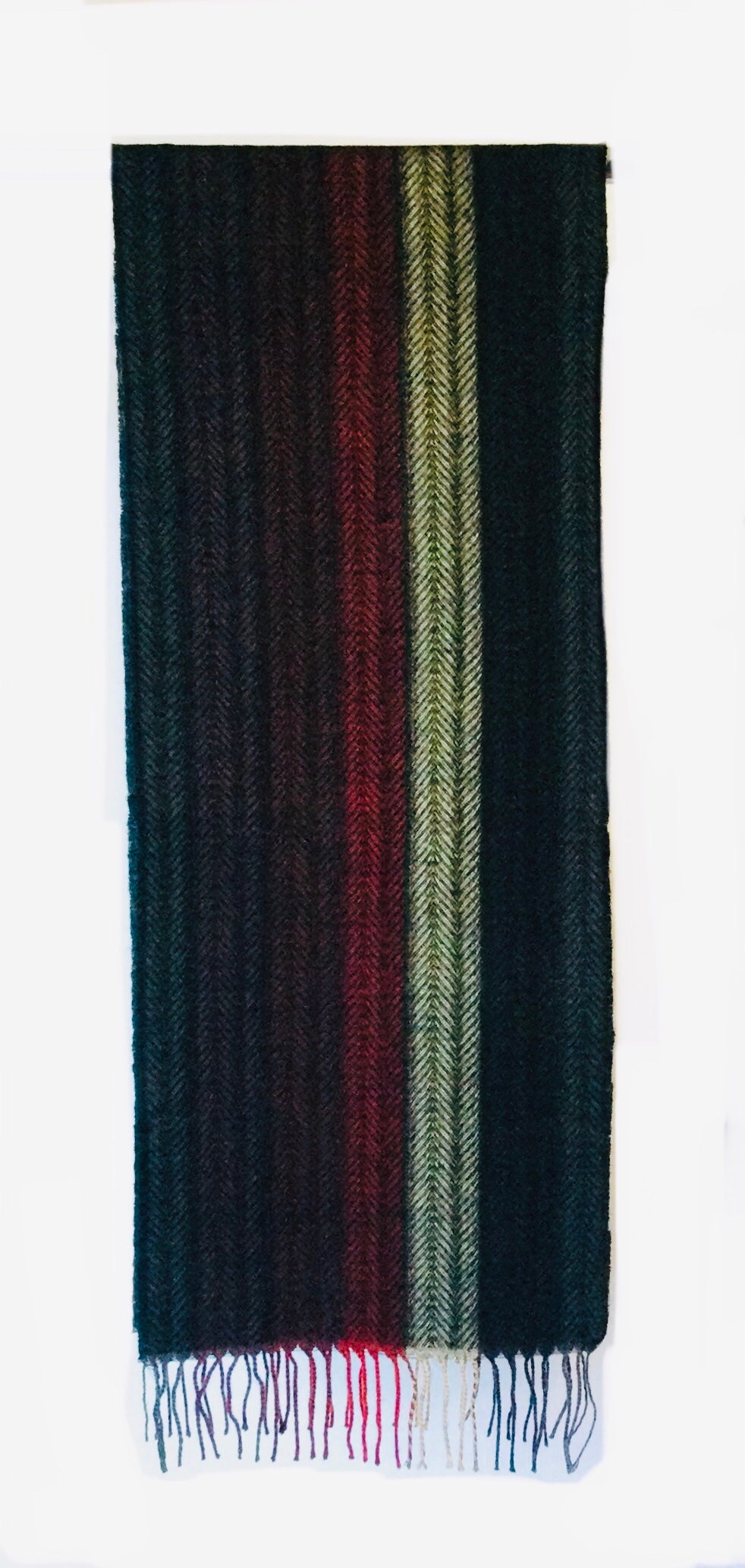 Men’s Cranberry Stripe Herringbone scarf