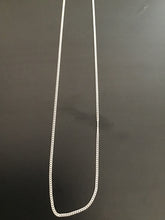 Flat fine curb Sterling silver chain