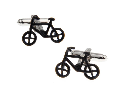 Bicycle cufflinks Black Enamel