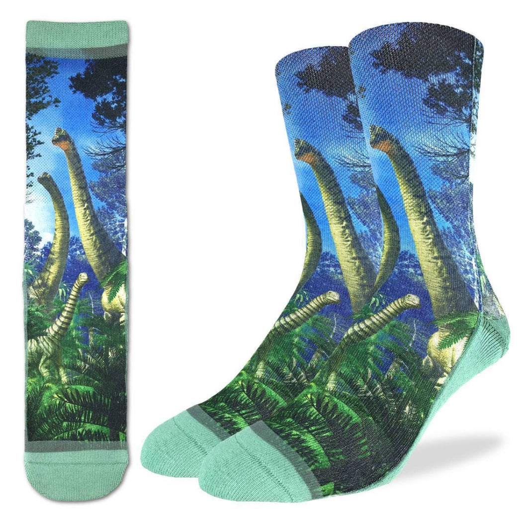 Men’s Brachiosaurus Dinosaur Active Fit Good Luck Sock