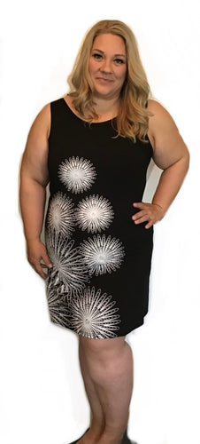 Star burst Black tank dress
