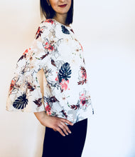 Bold Butterfly Print Bell Sleeve Top