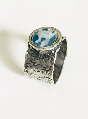 Roman Glass cigar band style ring