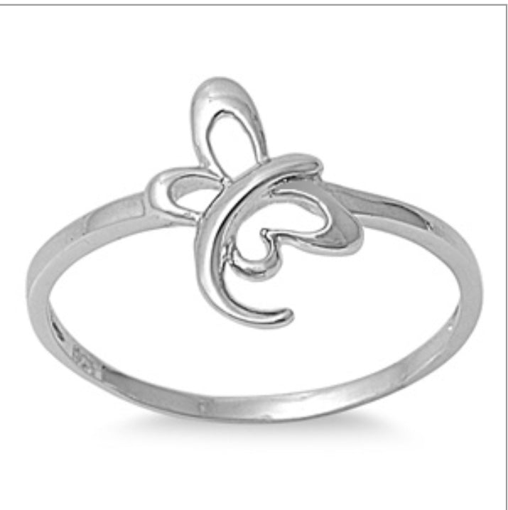 Butterfly swirl tail Ring