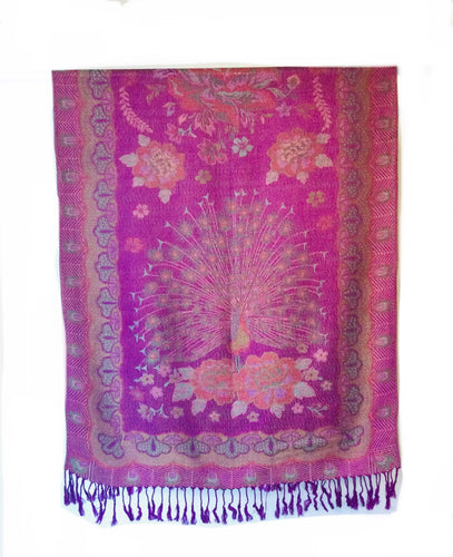 Pashmina Reversible Peacock scarf