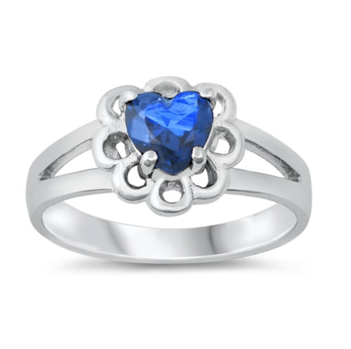CZ Silver Baby Heart Ring