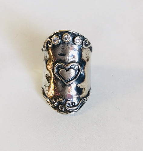 Sterling silver Heart shield Ring