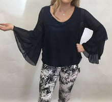 Silk  Blouse with Trumpet sleeves