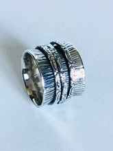 Sterling silver barrel Wide Spinner Ring