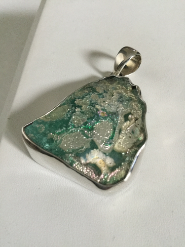 Roman Glass Sterling Silver Pendant
