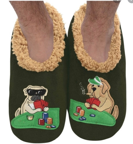 Poker Dogs Snoozie Slippers