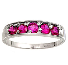 Coloured Cz inlay set sterling silver Rings