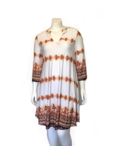 Floral Stripe tunic dress