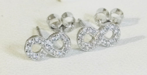 CZ infinity stud earrings