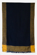 Oversize Navy/ Gold cutout print Scarf