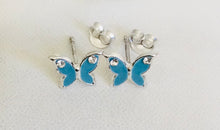 Blue enamel Butterfly earrings