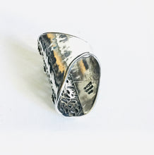Sterling silver Cubic Zirconia Filigree Shield ring