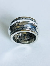 Sterling silver spinner ring with 9k gold trim
