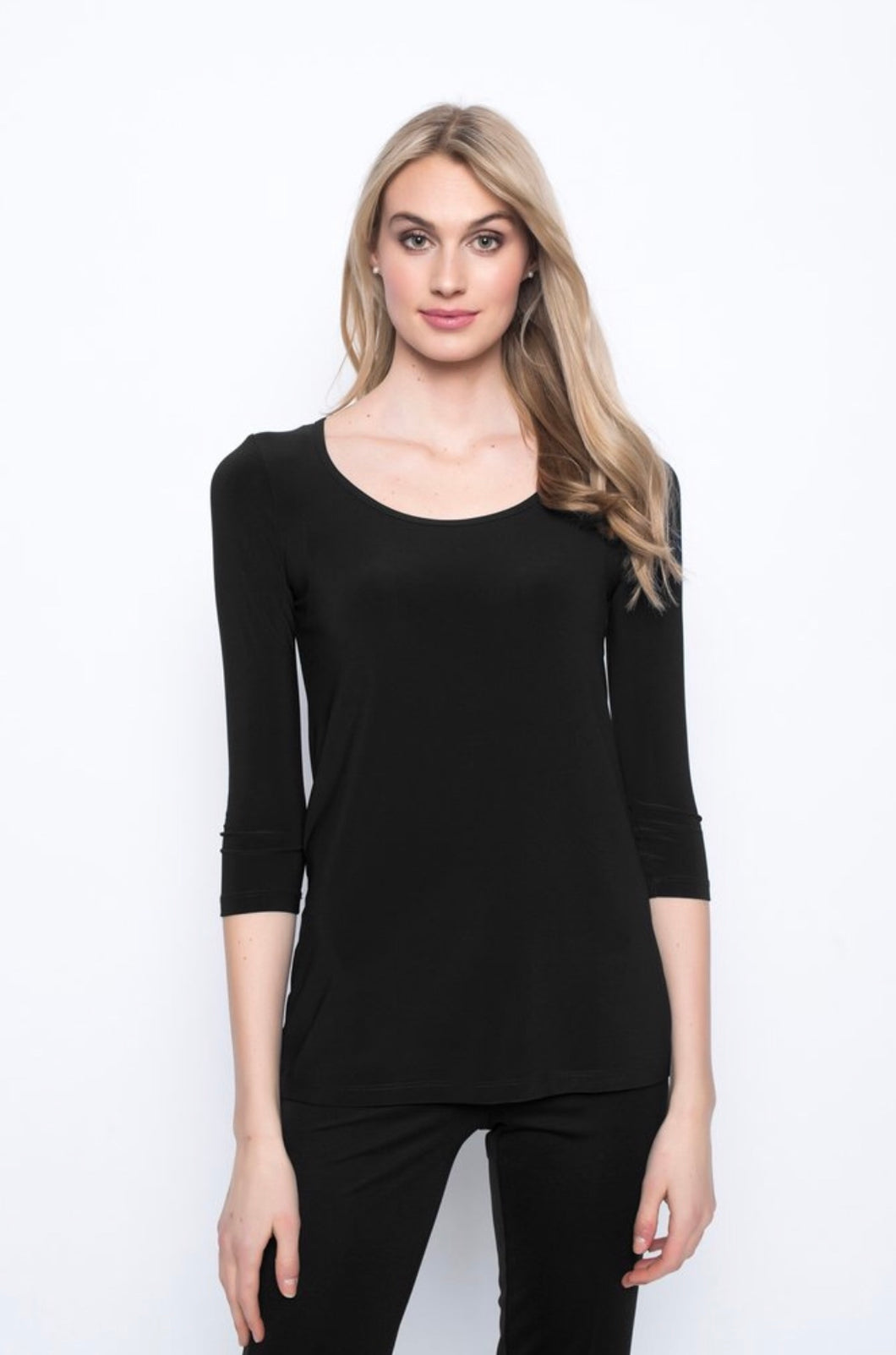 3/4 Sleeve Black Top