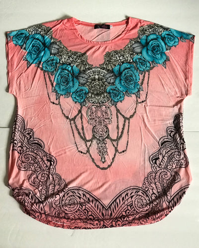 Rose neck embellishment Fun Top