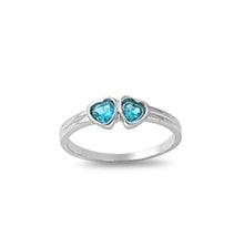 Double Heart Lab Birth Stone Ring