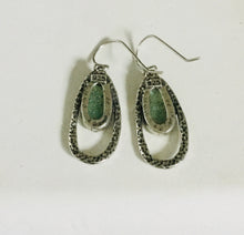 Oval Roman Glass Sterling Silver Earrings