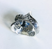 Sterling silver Cz filigree  Shield ring