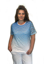 Blue mesh print Tee