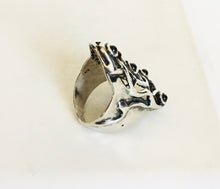 Sterling silver Studded Garnet Ring