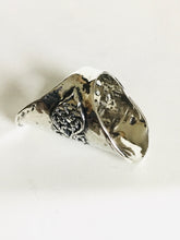 Sterling silver ornate cutout shield Ring